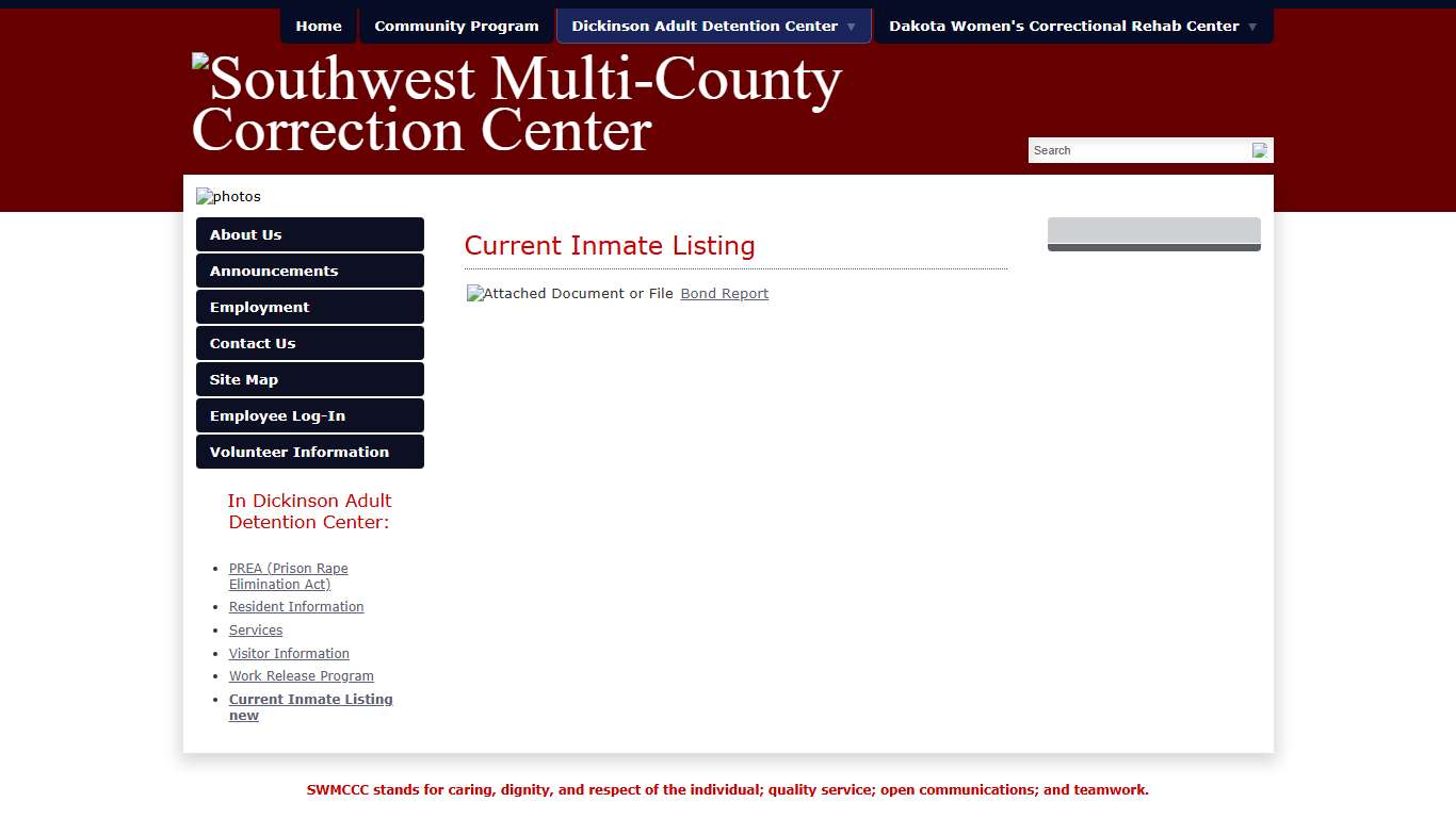 Current Inmate Listing new - Southwest Multi-County Correction Center